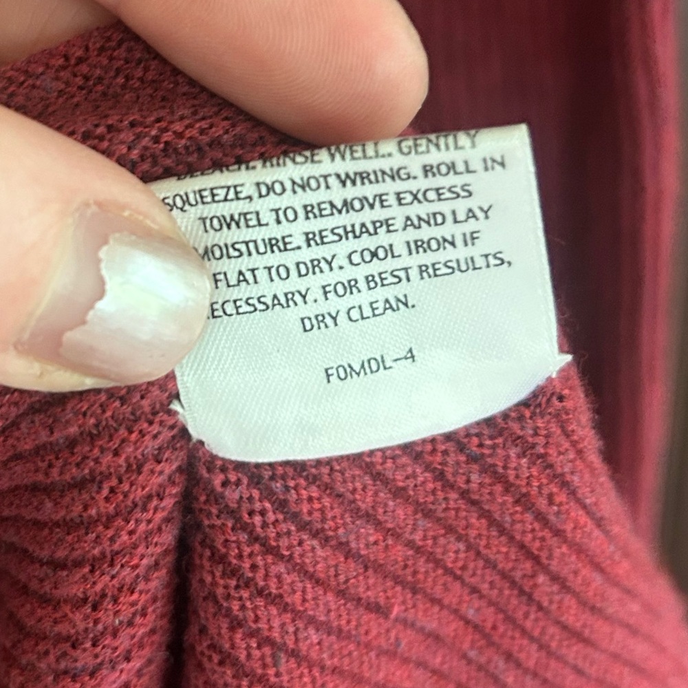 EILEEN FISHER Burgundy Cotton Linen Rib Knit Open Cardigan Relaxed Comfort Small - Picture 11 of 11